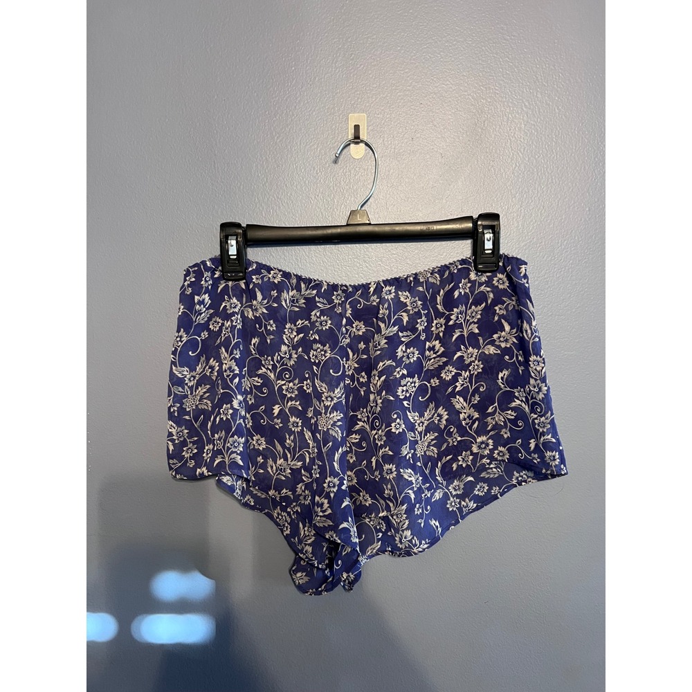 Victoria's Secret Sheer Blue Floral Shortie Sleep‎ Shorts Intimates Lounge SZ XS